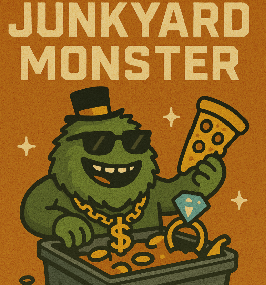 Junkyard Monster - Green monster with sunglasses
